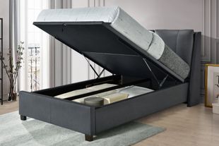 Tuscany Pillow Dark Grey End Lift Ottoman Bed Frame