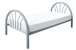 Single Elegant Silver Metal Bed Frame