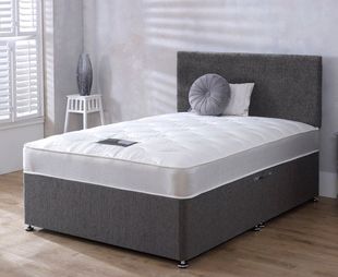 Choices Pocket 1000 3ft6 x 6ft Grey Chenille Divan Bed