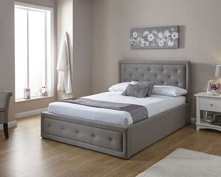 GFW Hollywood Ottoman Grey Double Bed
