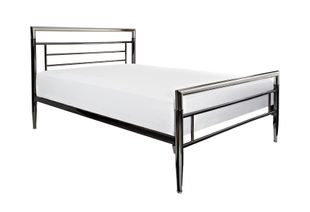 Mercury Black And Shiny Nickel Bed Frame