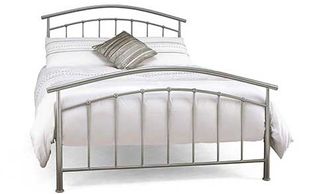 Serene Mercury Silver Small Double Bed Frame