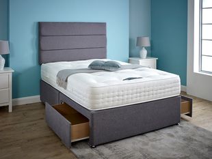 Small Double Serenity Deluxe 2 Drawer Divan With Headboard