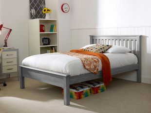Shaker King Size Grey Wooden Bed Frame