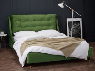 Luminosa Living Double Savannah Green Fabric Bed Frame