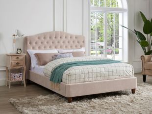 Luminosa Living Double Salina Pink Fabric Bed Frame