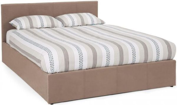 Serene Evelyn Latte Fabric Ottoman Bed