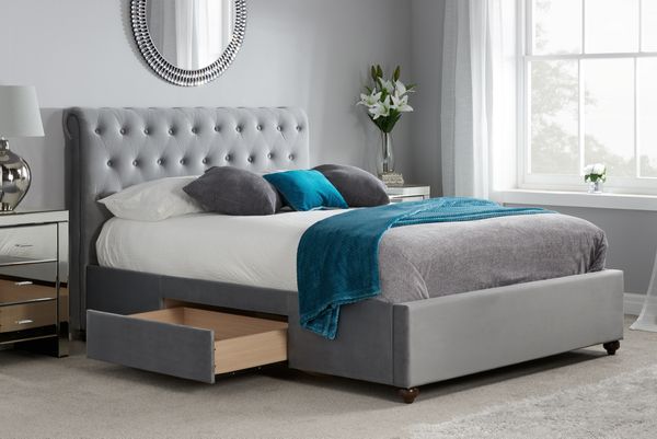 Birlea Marlow Grey Velvet Bed Frame