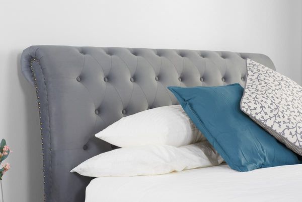 Birlea Opulence Double Grey Velvet Bed Frame