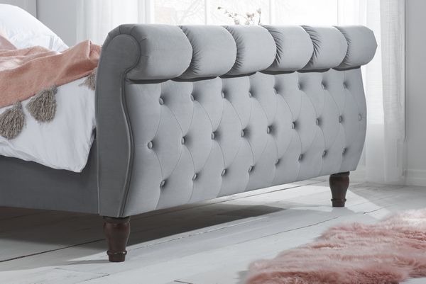 Birlea Colorado Grey Fabric Sleigh Bed
