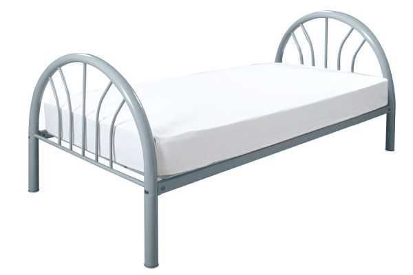 Single Elegant Silver Metal Bed Frame