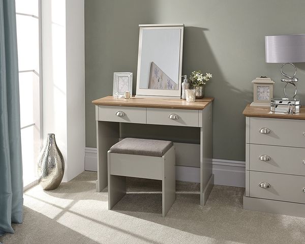 GFW Kendal Grey Dressing Table with Stool 
