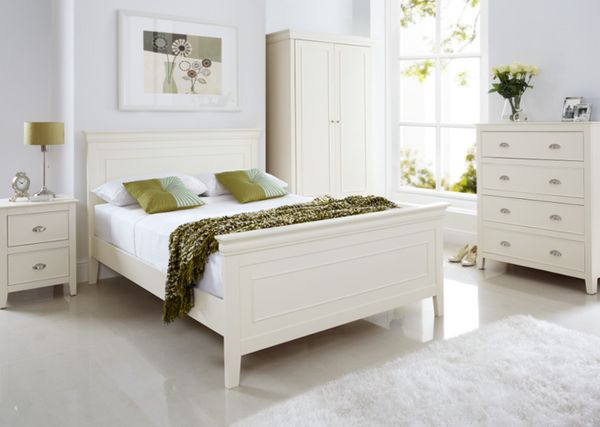 Lafayette Double Cream Wooden Bed