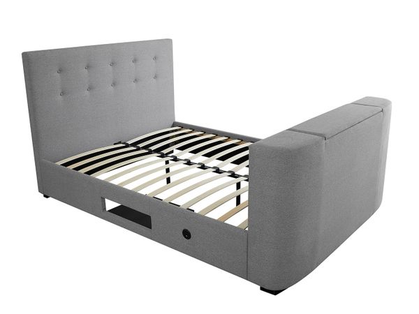 Luminosa Living Maine Grey Fabric TV Bed 