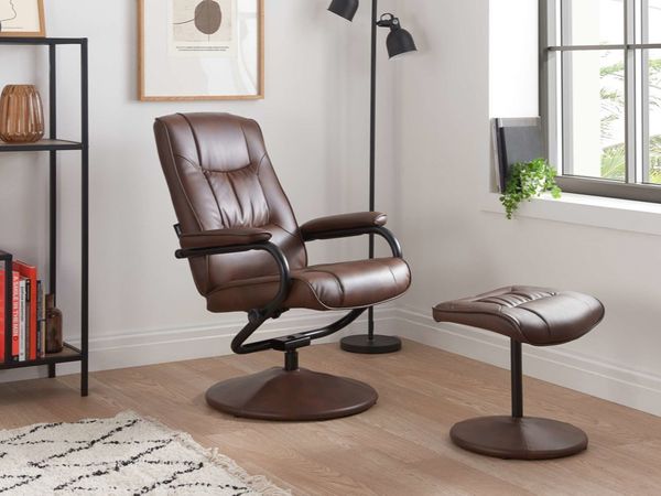 Birlea Memphis Swivel Chair And Footstool