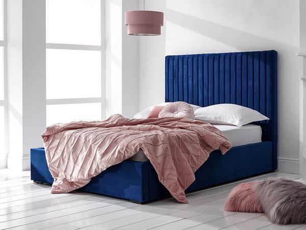 Double GFW Milazzo Royal Blue Ottoman Bed