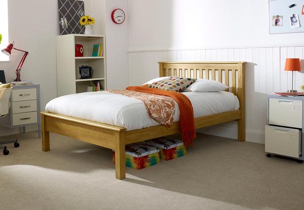 Shaker Natural Wooden Bed Frame 